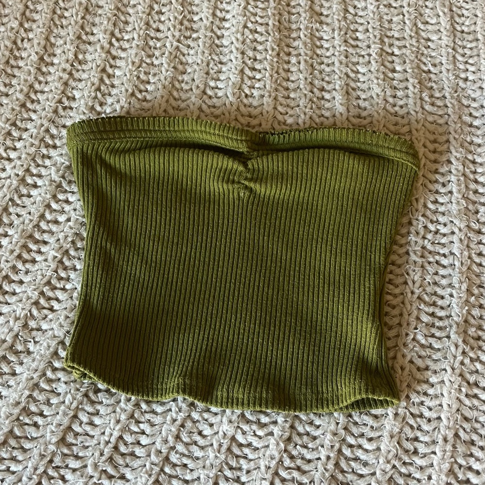 Urban Outfitters Green Ribbed Top